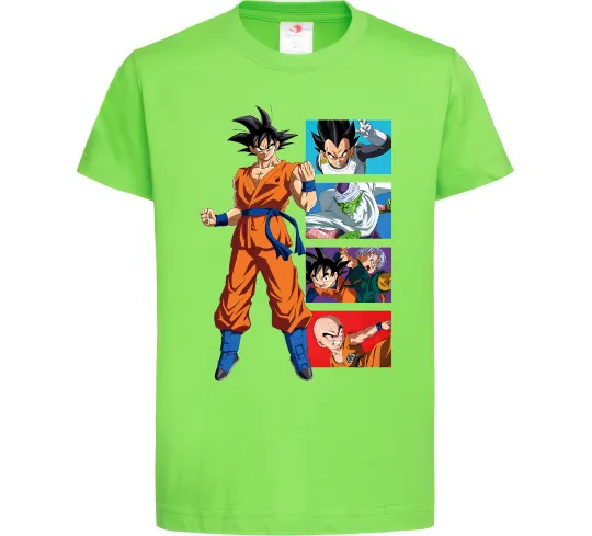 Дитяча футболка Dragon ball Goku Лаймовий фото