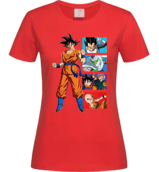 Женская футболка Dragon ball Goku Красный фото