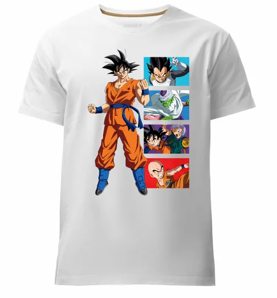 Мужская премиум футболка Dragon ball Goku Белый фото