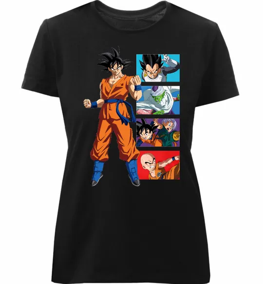 Жіноча преміум футболка Dragon ball Goku Чорний фото