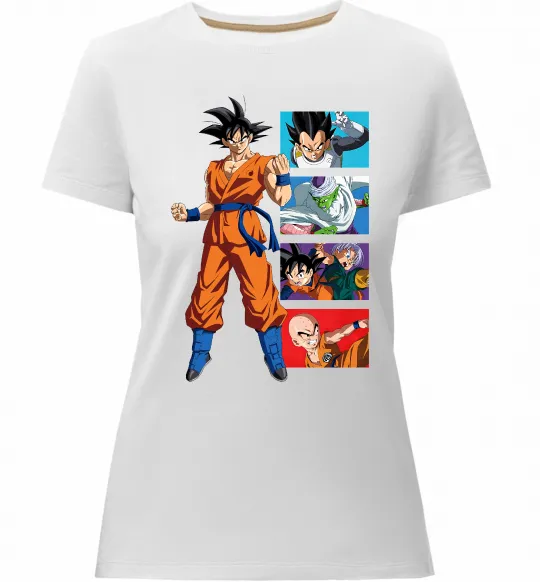 Жіноча преміум футболка Dragon ball Goku Білий фото