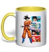 Чашка з кольоровою ручкою Dragon ball Goku Лимонний фото