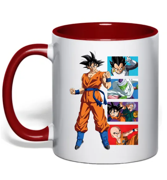 Чашка з кольоровою ручкою Dragon ball Goku Червоний фото