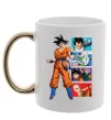 Чашка з кольоровою ручкою Dragon ball Goku Золото фото