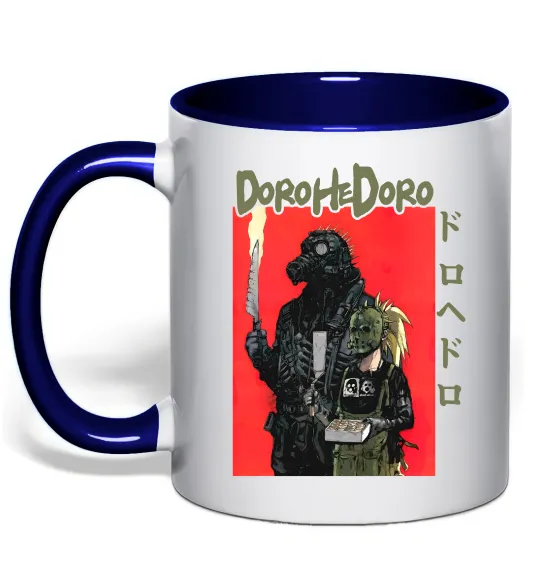 Чашка з кольоровою ручкою Dorohedoro в масках Глибокий темно-синій фото