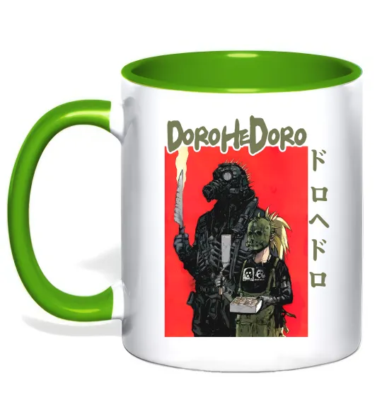 Чашка з кольоровою ручкою Dorohedoro в масках Лаймовий фото