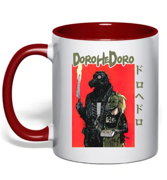 Чашка з кольоровою ручкою Dorohedoro в масках Червоний фото