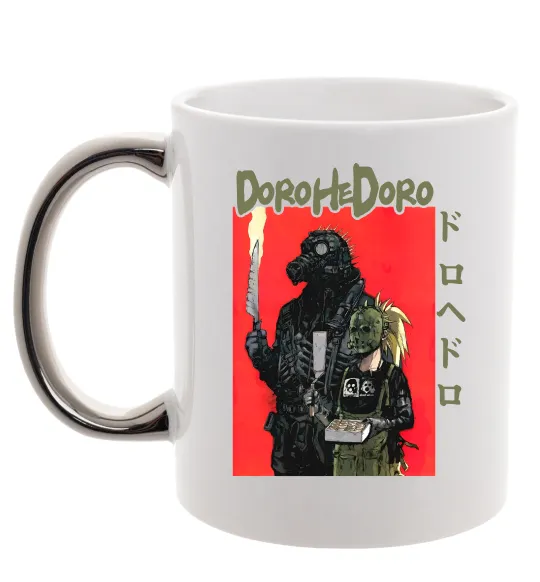 Чашка з кольоровою ручкою Dorohedoro в масках Срібло фото