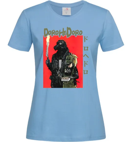 Женская футболка Dorohedoro в масках Голубой фото