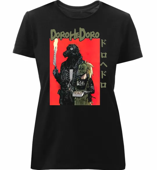 Женская премиум футболка Dorohedoro в масках Черный фото