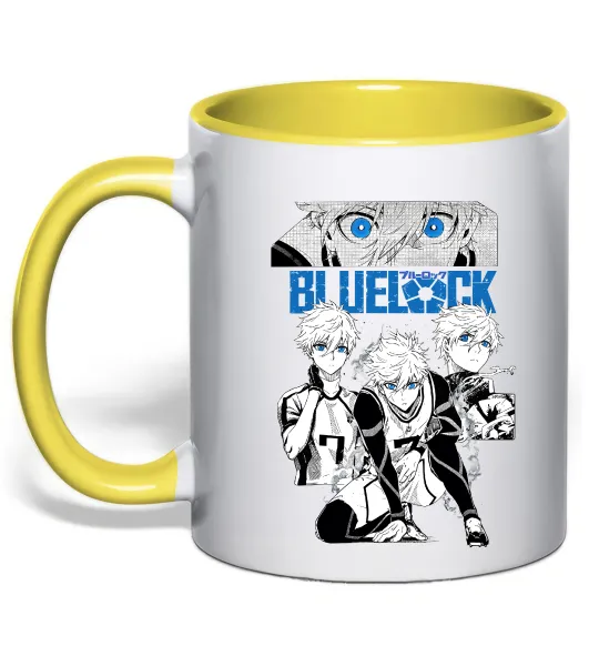 Чашка з кольоровою ручкою Bluelock Сонячно жовтий фото