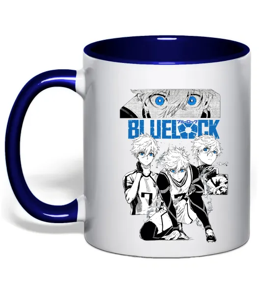 Чашка з кольоровою ручкою Bluelock Глибокий темно-синій фото