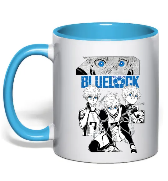 Чашка з кольоровою ручкою Bluelock Блакитний фото