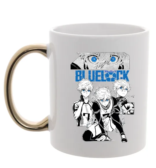 Чашка з кольоровою ручкою Bluelock Золото фото