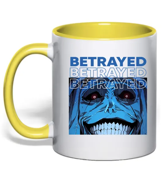 Чашка з кольоровою ручкою Solo leveling Betrayed Лимонний фото