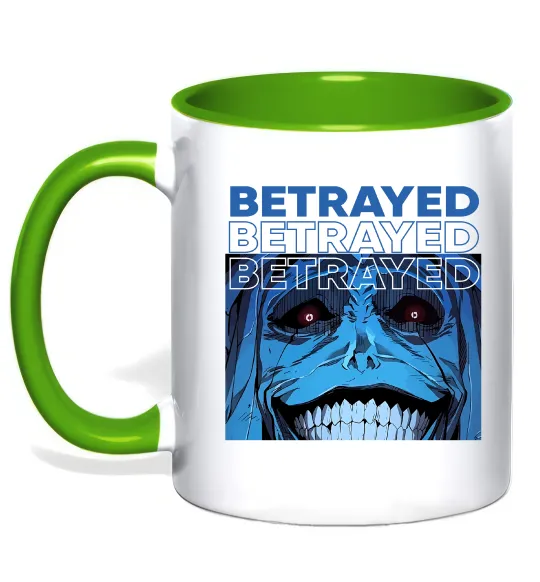 Чашка з кольоровою ручкою Solo leveling Betrayed Лаймовий фото