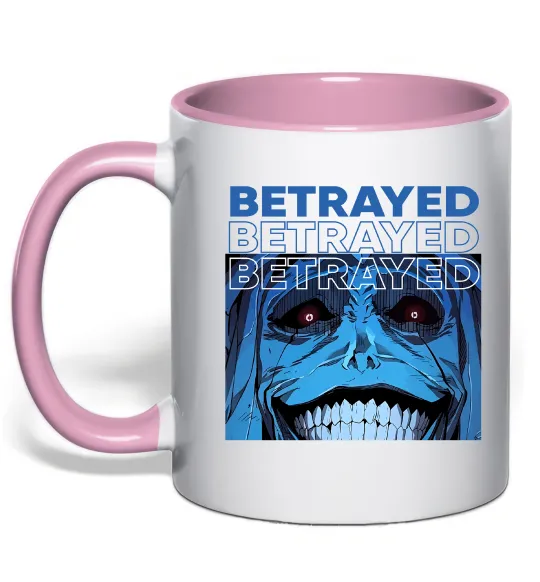 Чашка з кольоровою ручкою Solo leveling Betrayed Ніжно рожевий фото