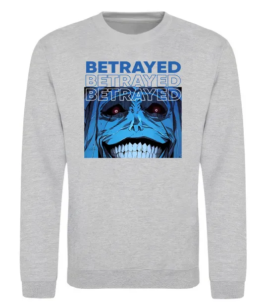 Свитшот Solo leveling Betrayed Серый меланж фото