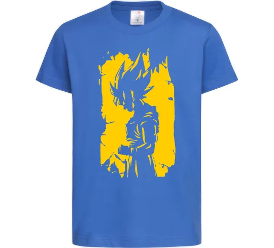 Дитяча футболка Goku art Яскраво-синій фото