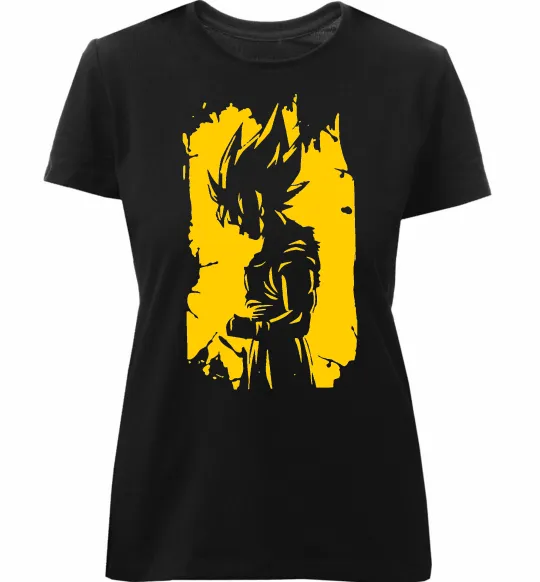 Женская премиум футболка Goku art Черный фото