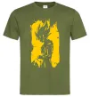 Чоловіча футболка Goku art Оливковий фото