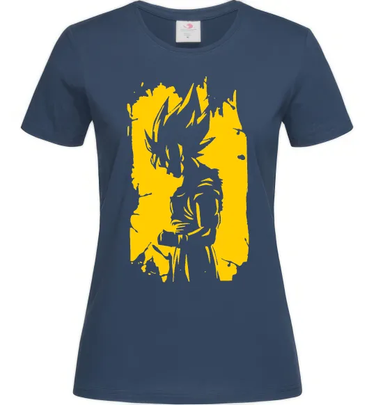 Женская футболка Goku art Темно-синий фото