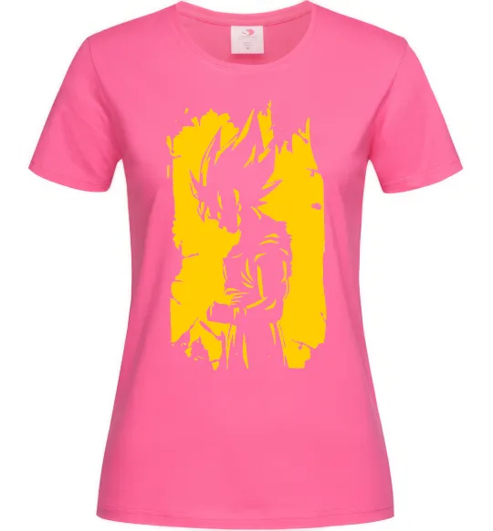 Женская футболка Goku art Ярко-розовый фото