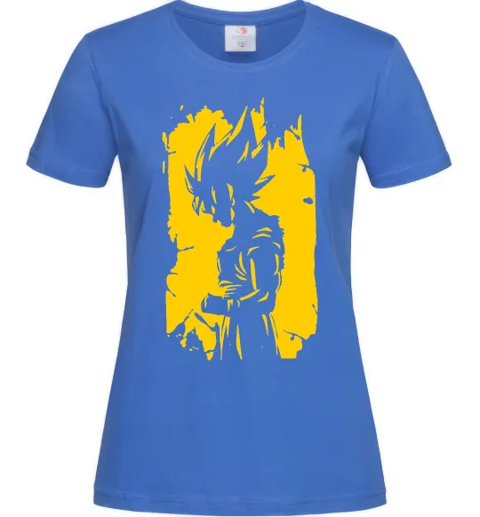 Женская футболка Goku art Ярко-синий фото