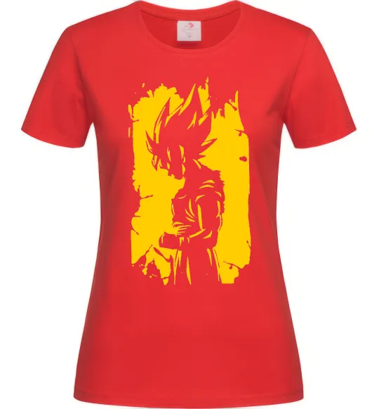 Женская футболка Goku art Красный фото