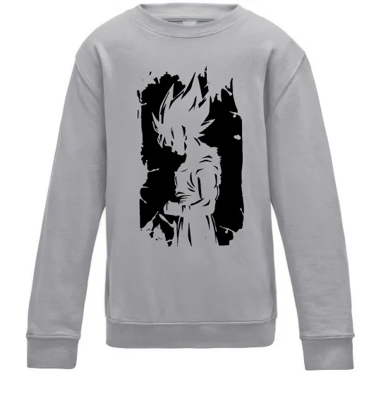 Дитячий світшот Goku art Сірий меланж фото