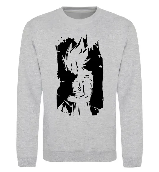 Свитшот Goku art Серый меланж фото