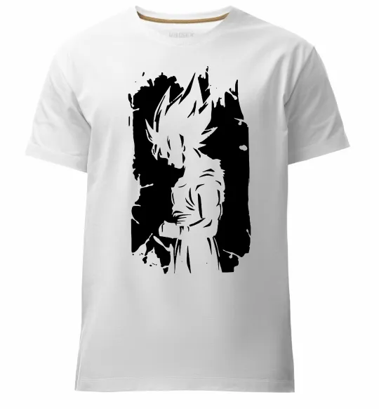 Мужская премиум футболка Goku art Белый фото