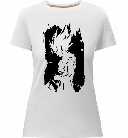 Женская премиум футболка Goku art Белый фото