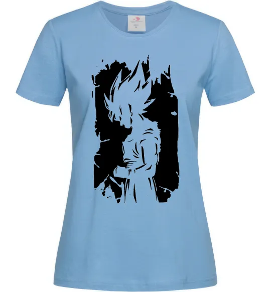Женская футболка Goku art Голубой фото