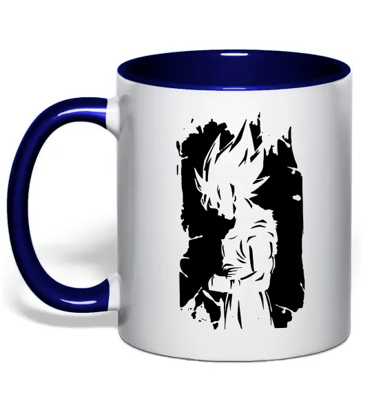 Чашка з кольоровою ручкою Goku art Глибокий темно-синій фото