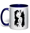 Чашка з кольоровою ручкою Goku art Глибокий темно-синій фото