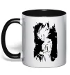 Чашка з кольоровою ручкою Goku art Чорний фото