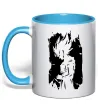 Чашка з кольоровою ручкою Goku art Блакитний фото