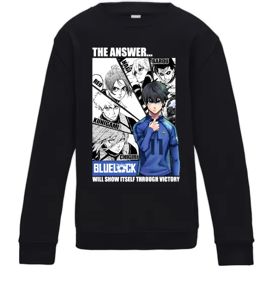 Детский Свитшот Blue Lock the answer Черный фото