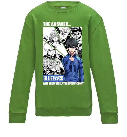Детский Свитшот Blue Lock the answer Лаймовый фото