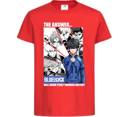 Дитяча футболка Blue Lock the answer Червоний фото