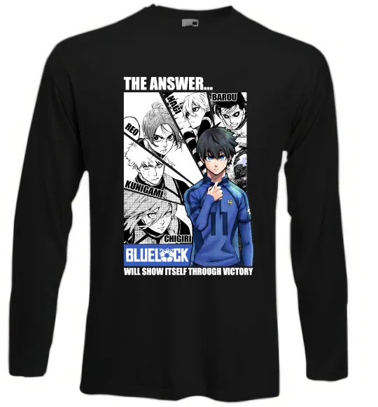 Лонгслів Blue Lock the answer Чорний фото