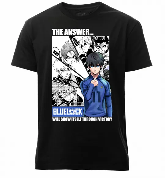 Чоловіча преміум футболка Blue Lock the answer Чорний фото