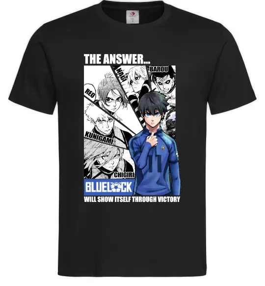 Чоловіча футболка Blue Lock the answer Чорний фото