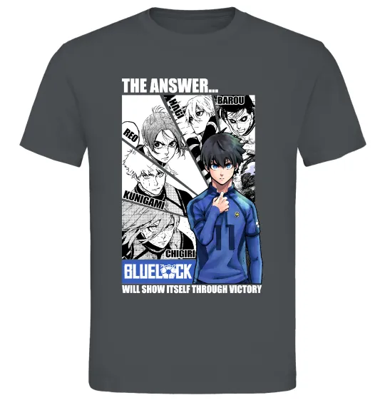 Чоловіча футболка Blue Lock the answer Графіт фото