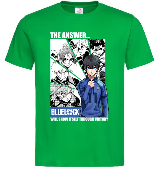 Чоловіча футболка Blue Lock the answer Зелений фото