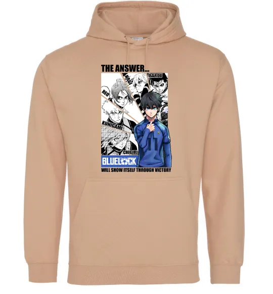Женская толстовка (худи) Blue Lock the answer Песочный фото