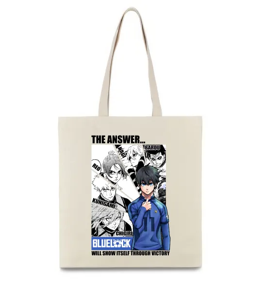 Еко-сумка Blue Lock the answer Бежевий фото