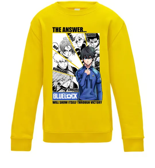Детский Свитшот Blue Lock the answer Солнечно желтый фото