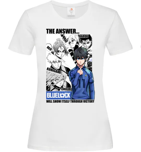 Жіноча футболка Blue Lock the answer Білий фото